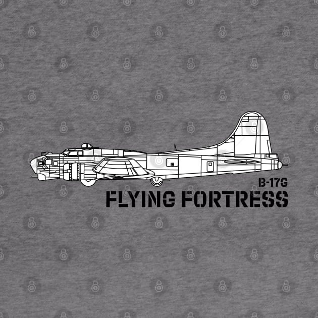 B-17 Flying Fortress - USAAF (SW) by BearCaveDesigns